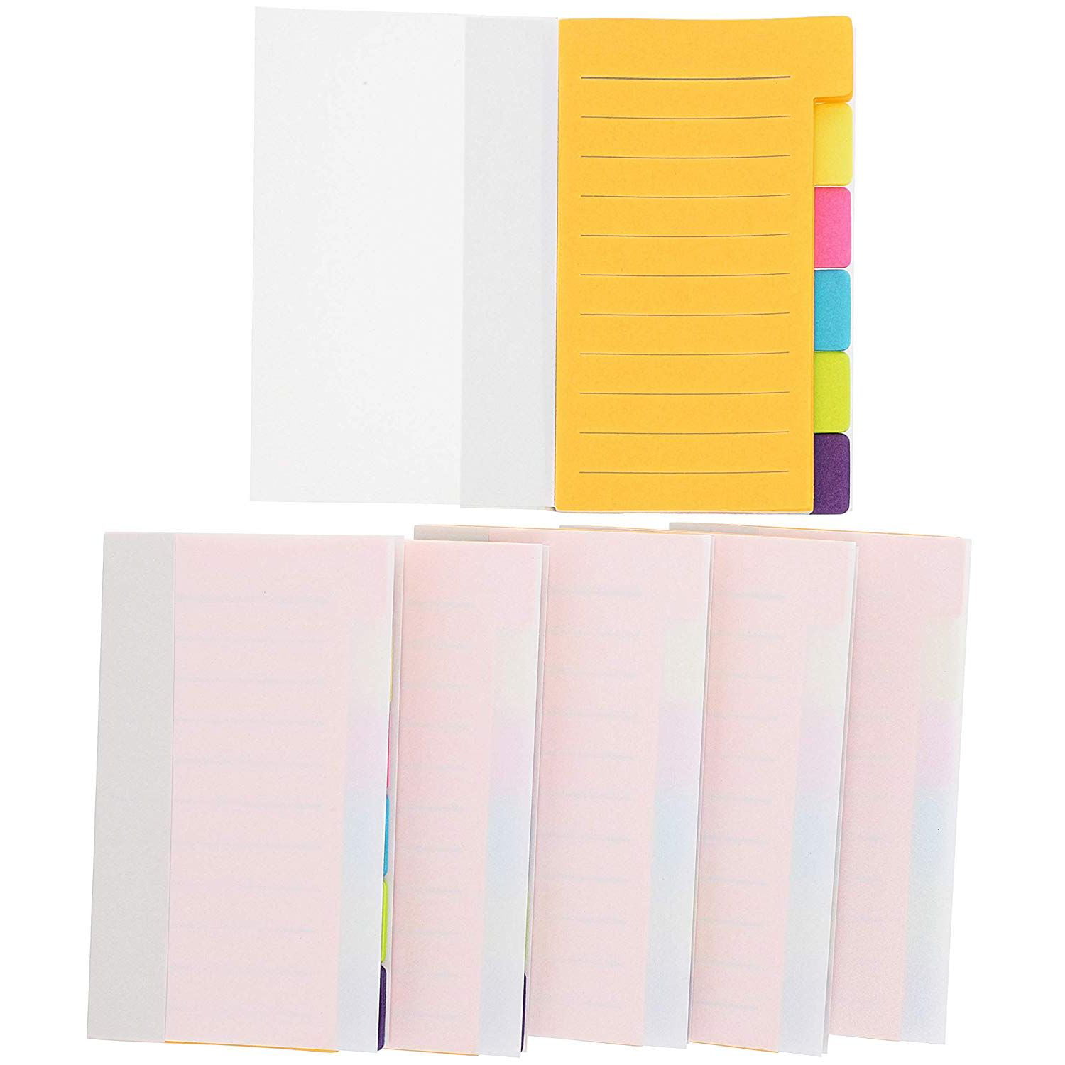 Bookmark Page Markers Best Paper Greetings 6-Pack Colored Divider Sticky Notes 3 x 5 Inches Color Coded Index Tab Stickers 360 Ruled Sheets