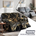 thumbnail image 3 of TSOVTHRID Black Golden Marble Texture Print Loveseat Sofa Cover for 2 Seat Sofa Recliner Loveseat Cover 6-Piece Stretch Couch Cover Washable Furniture Protector for Dog Pet, 3 of 7