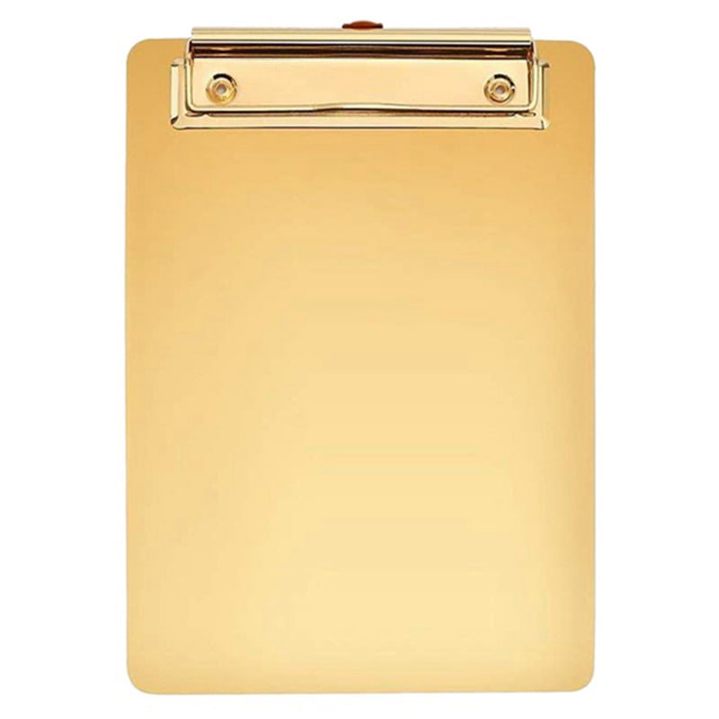 Chris.W Gold Metal Clipboard with Low-Profile Clip 8.86 x 12.2 inch A4 Stainless Steel Clipboard