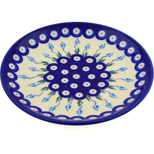 Polmedia Floral Peacock Polish Pottery Decorative Plate