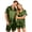 AC04-Dark Green, variant on Couple Matching Pajamas Sets Silk Short Sleeve Button Down Sleepwear Satin Pjs Shorts Set Soft 2 Pieces Loungewear Red 2XL