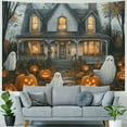 thumbnail image 4 of Fenyluxe  Halloween Cute Ghost Pumpkin Tapestry Wall Hanging Halloween Tapestries Goth Tapestry Horror Tapestry Wall Hanging for Bedroom 40x30inch, 4 of 6