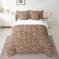 thumbnail image 3 of Homewish Cheetah Leopard Print Twin Bedding Sets 7-Piece, Brown Stripes Lines Bedding Comforter Set, Modern Fashion Style Reversible Sheet Sets, Super Cozy Room Decor, 3 of 8