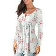 thumbnail image 4 of VERABENDI Women's Plus Size Tops Blouses Long Sleeve Button Up V-neck Tunic Shirts, M-4XL, 4 of 5