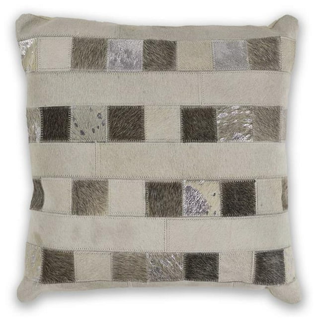 HomeRoots 353499 18 x 18 in. Leather Ivory Pillow