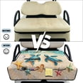 thumbnail image 6 of COEQINE Quilted Golf Cart Seat Cover, Folds Like a Bag with Handle for Easy Carry, Universal Fit 51.2"x30.3" for EZGO Yamaha Club Car 2-Seaters, 4 Pockets, Sea Turtle Beach Starfish, 6 of 8