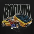 thumbnail image 3 of Rollin Hard Men's Boomin Lowrider black heavyweight classic boxy fit front and back print graphic tee shirt, 3 of 5