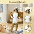 thumbnail image 3 of Brown Sloth Onesie Kids CANASOUR Cosplay Animal Pajamas for Girls and Boys Polyester 4T, 3 of 6