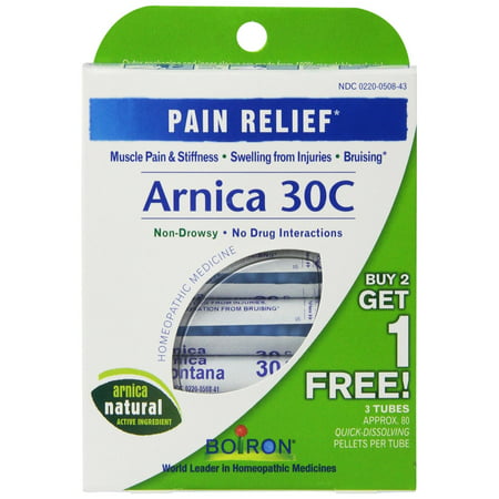 3 Pack Arnica 30C Great Value 3 Tubes Paquet Boiron 9 Tubes total