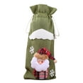 thumbnail image 2 of Dserfhy Christmas Burlap Wine Bags Cute Santa Claus Snowman Reindeer Design Reusable Wine Bottle Cover with Drawstring for Dinner Table Decor, 2 of 8