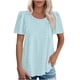 thumbnail image 2 of Otoño Sudadera con capucha,Camiseta de color liso para mujer, cuello redondo, manga corta, mezcla de algodón suave, transpirable, informal, para uso diario, sopatenor, 2 of 8