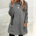 thumbnail image 1 of Womens Winter Coat Loose Wool Jacket Long Sleeved Jumper With Pockets, 1 of 6