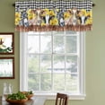 thumbnail image 4 of 2 Pack Valances for Windows, Plaid Pig Cow Wooden Window Valances for Living Room/Bedroom/Bathroom, Black White Farmhouse Animals Light Filtering Kitchen Curtain Valance Window Treatment 60"W x18" L, 4 of 9
