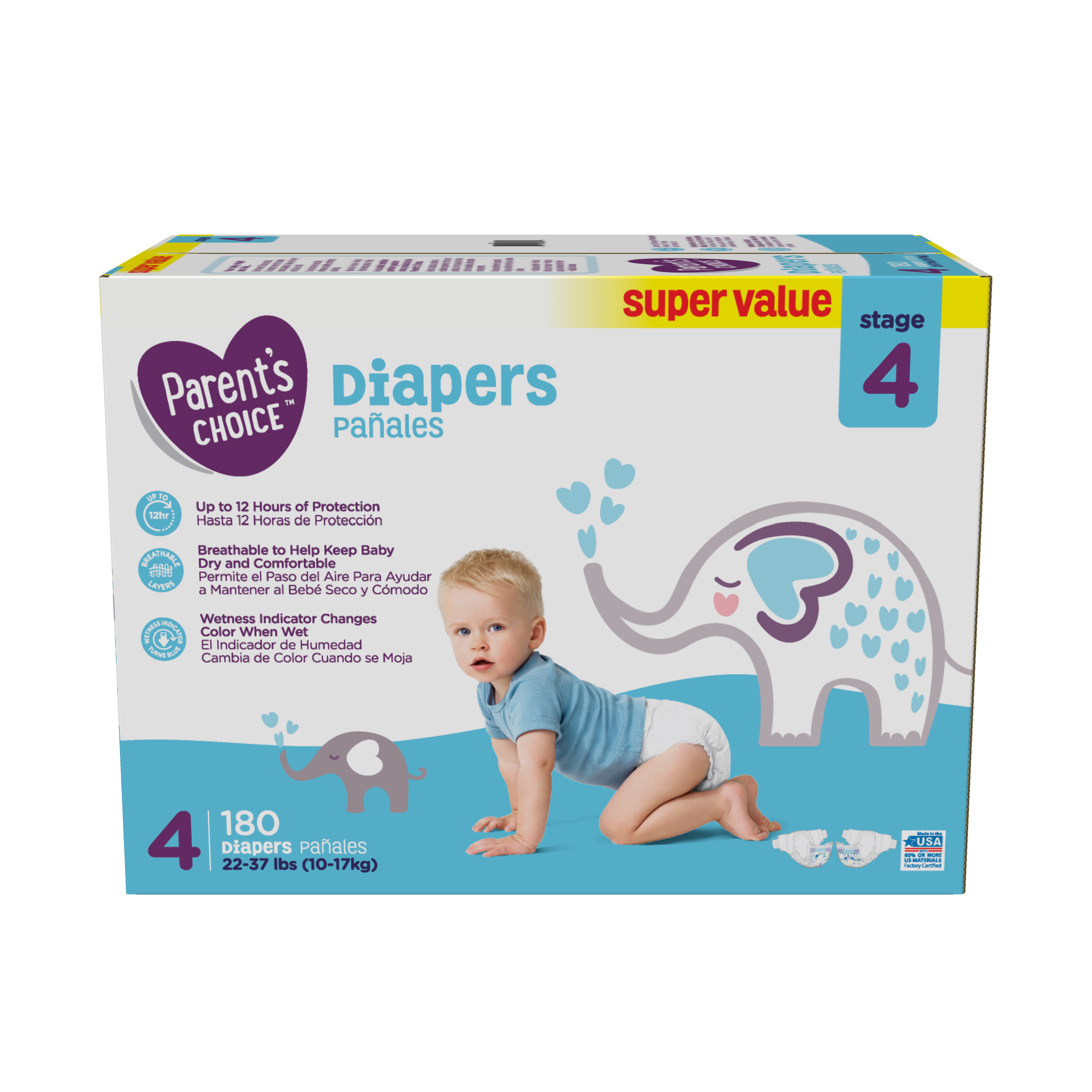 Size4 Parents Choice Baby Breathable Ultra Absorbent Hypoallergenic