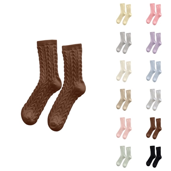 Fuzzy Socks for Women 2025 Winter Cable Knit Soft Cute Comfort Thermal Crew Socks