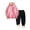 Pink, variant on KAUOD Kids Fleece-Lined Hoodi𝐞s Set 2 Piece Thick Warm Joggers Sweatpants Sweatsuits Boys Girls Winter Padded Tracksuits