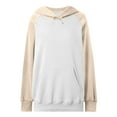 thumbnail image 3 of Oversize Hoodies for Women Trendy Patchwork Long Sleeve Warm with Pocket Workout Hooded Sweatshirts, 3 of 3