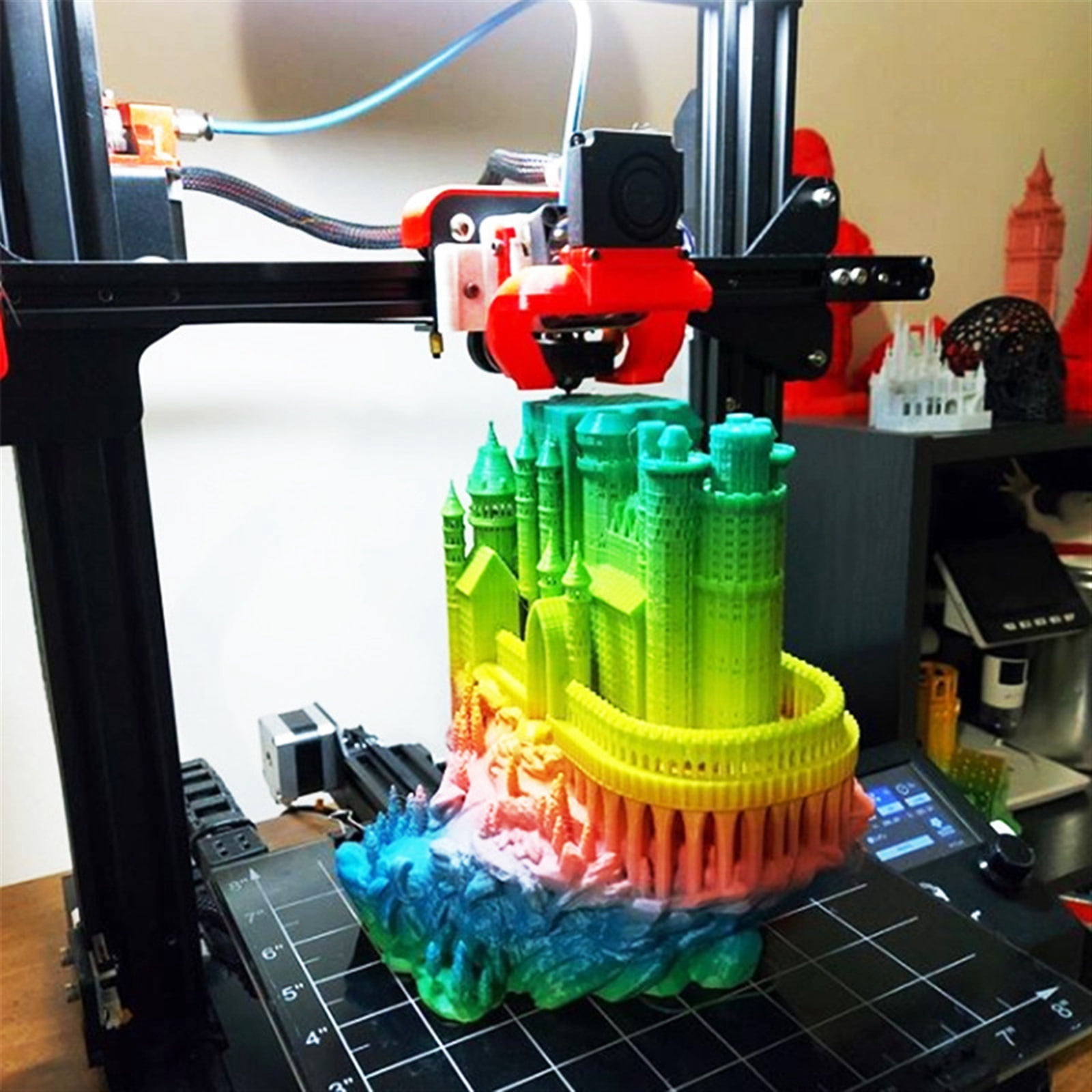 3D Printer Filament Gradient Mixed Colour 1KG PLA Filament 1.75mm Dimensional Accuracy ±0.02mm for 3D Printing
