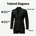 thumbnail image 3 of i.Finelong Men's Stylish Plaid Pattern Slim-Fit Two-Piece Suit for Formal & Casual Occasions, 3 of 7