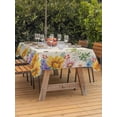 thumbnail image 3 of Outdoor Tablecloth with Umbrella Hole for Patio/Picnic/Party/Camping, Watercolor Flowers Waterproof Table Cloth Rectangle Table Cover Washable, Spring Sunflowers Daisy Butterflies Beige (54"x 80"), 3 of 8