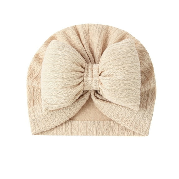 ZACPNCV Baby Knitted Hairbands Solid Color Bow Flower Girls Hairbands Beige Free Size