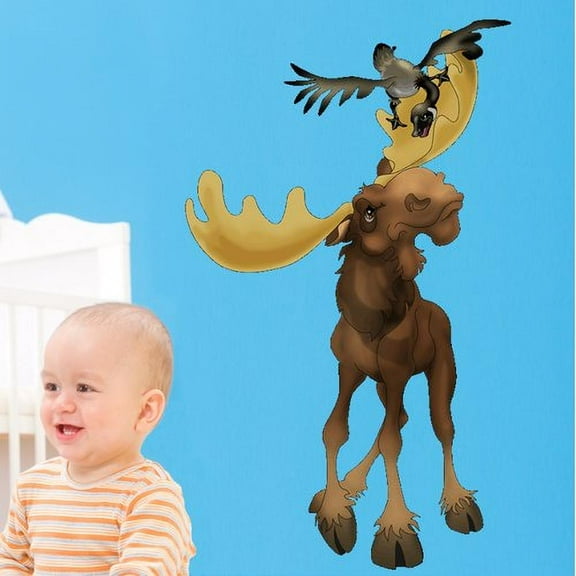 Wallhogs Moose and Friend Wall Decal