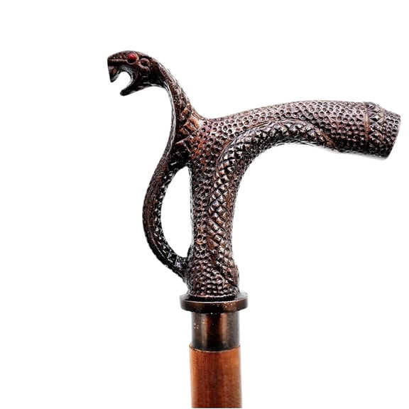 Antique Canes Wooden Walking Stick for Men & Women – Fancy Designer Cobra Head Foldable Handmade Rosewood Cane