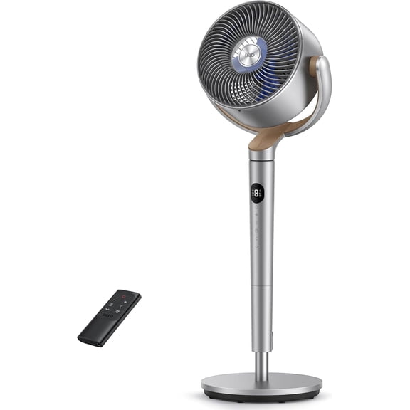 Dreo Standing Fan, 120° 120°Omni-directional Oscillating Fan For Bedroom, 80 ft Circulator With Remote, DC Motor Quiet Pedestal Fans, Adjustable Height, 8 Speeds, 3 Modes, 8H Timer, Home, PolyFan 502
