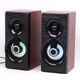 thumbnail image 4 of Wooden 2.0 Multi-media Desktop Mini Speaker with Breathing Lights USB Laptop Speakers, 4 of 8