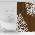 thumbnail image 4 of Small Stall Shower Curtain 36x72 Inch Narrow Half Size Coral Brown Bath Curtains Bathroom Decor White Coastal Ocean Marine Nautical Beach Waterproof Fabric Shower Curtain Set with Hooks 36 Inch, 4 of 6
