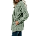 thumbnail image 4 of IROINNID Cardigan for Women Winter Warm Oversized Front Open Hooded Coat Shearling Thermal Cardigan with Pocket,Mint Green, 4 of 7