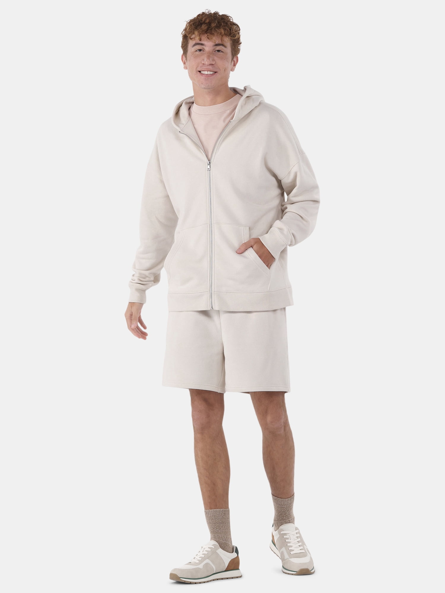 No Boundaries Zip Hoodie with Long Sleeves, Men's & Big Men's
