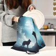 thumbnail image 6 of SKYSONIC Wolves Under The Moon Kitchen Towels, 18 x 28 Inch Super Soft and Absorbent Dish Cloths for Washing Dishes, 4 PCS Reusable Multi-Purpose Microfiber Hand Towels for Kitchen, 6 of 7