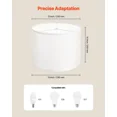 thumbnail image 2 of Medium-sized cylindrical lampshade, set of two, dimensions: 13 x 13 x 10 inches, with stand, off-white., 2 of 6
