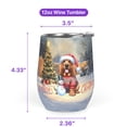 thumbnail image 5 of Merry Christmas Woofmas Xmas Noel Bloodhound Santa Snowman 12oz Stainless Steel Wine Tumbler Insulated Cup with Lid Dog Lover - 13016, 5 of 5