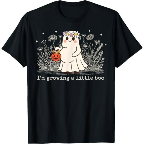 I'm Growing A Little Boo Halloween Pregnancy Announcement T-Shirt