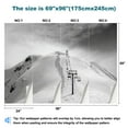 thumbnail image 3 of Peel and Stick Wallpaper black white view ski slope chair lift sun winter morning Modern Art Wall Mural Decor Self Adhesive and Removable 69in x 98in, 3 of 8