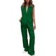 thumbnail image 1 of Traje PRETTYGARDEN Blazer sin Mangas y Pantalones Palazzo Verde Talla L, 1 of 7