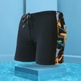 thumbnail image 2 of kpoplk Men's Swim Trunks Square Leg with Pockets Mesh Lining Beach Shorts Underwear Orange,L, 2 of 6