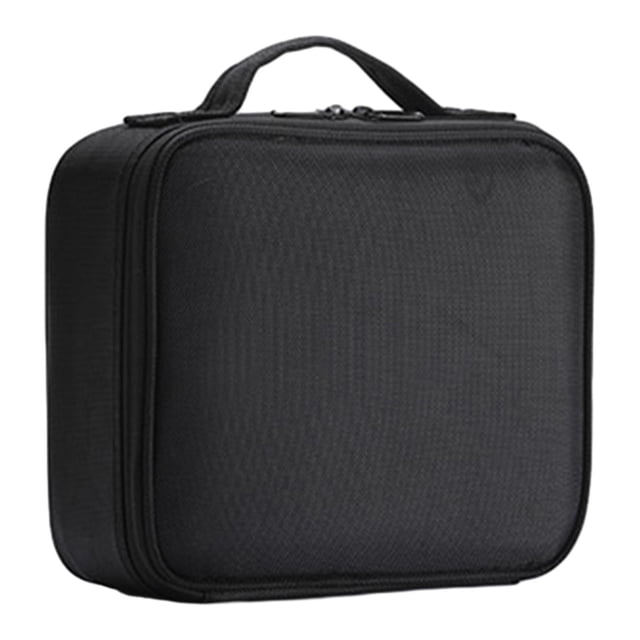 Estuche organizador de cosméticos profesional, estuche de tren de belleza y compartimentos divisores, bolsa de maquillaje de viaje impermeable para Negro