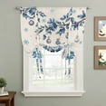 thumbnail image 2 of Blue Christmas Tie Up Curtains for Windows, Adjustable Balloon Window Shades, Xmas Gnomes Balls Tree Snowflake Gifts Kitchen Window Treatments Farmhouse Short Curtains with Rod Pocket 42"x45", 2 of 8