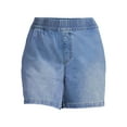 thumbnail image 5 of Terra & Sky Women's Plus Size Slouchy Pull-On Denim Shorts, 5 of 5
