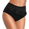 thumbnail image 6 of HOWPAY Bikini Bottoms Women Tummy Control Basic Swim Shorts with Full Coverage High Waisted Solid Color Stretchy Beach Pool Swimsuit Bottoms Black L, 6 of 7