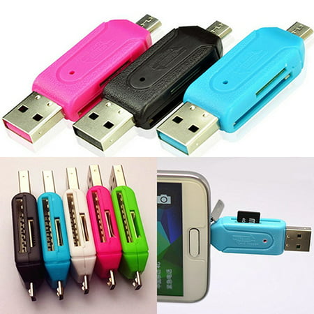 2 in 1 USB OTG Card Reader Universal Micro USB TF SD Card Reader for PC