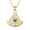 Gold, variant on Wollet Stainless Ssteel Necklace Pendant with Inlaid CZ Stone Volcanic Stone for Women