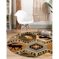 thumbnail image 4 of Rugs.com Pioneer Collection Rug – 5 Ft Round Blue Medium-Pile Rug Perfect For Kitchens, Dining Rooms, 4 of 9