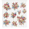 thumbnail image 3 of Ambesonne Floral Shower Curtain, Romance Love Wedding, 69"Wx75"L, Dark Coral Blue Tan, 3 of 5