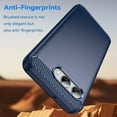 thumbnail image 3 of Rosebono Compatible With T-Mobile REVVL 8 / T Phone 3 Carbon Fiber Texture Pattern TPU Case (Navy), 3 of 6
