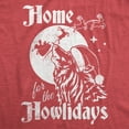 thumbnail image 2 of Mens Home for The Howlidays T Shirt Funny Xmas Howling Wolf Tee for Guys Graphic Tees, 2 of 9