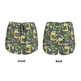 thumbnail image 6 of Uemuo Cartoon Dinosaurs (2) Pattern Women's Athletic Shorts High Waisted Running Shorts with Liner Pockets Gym Elastic Workout Shorts-Large, 6 of 9